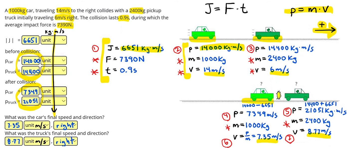 Momentum Practice Questions - Complete Problems 1 - Positive Physics