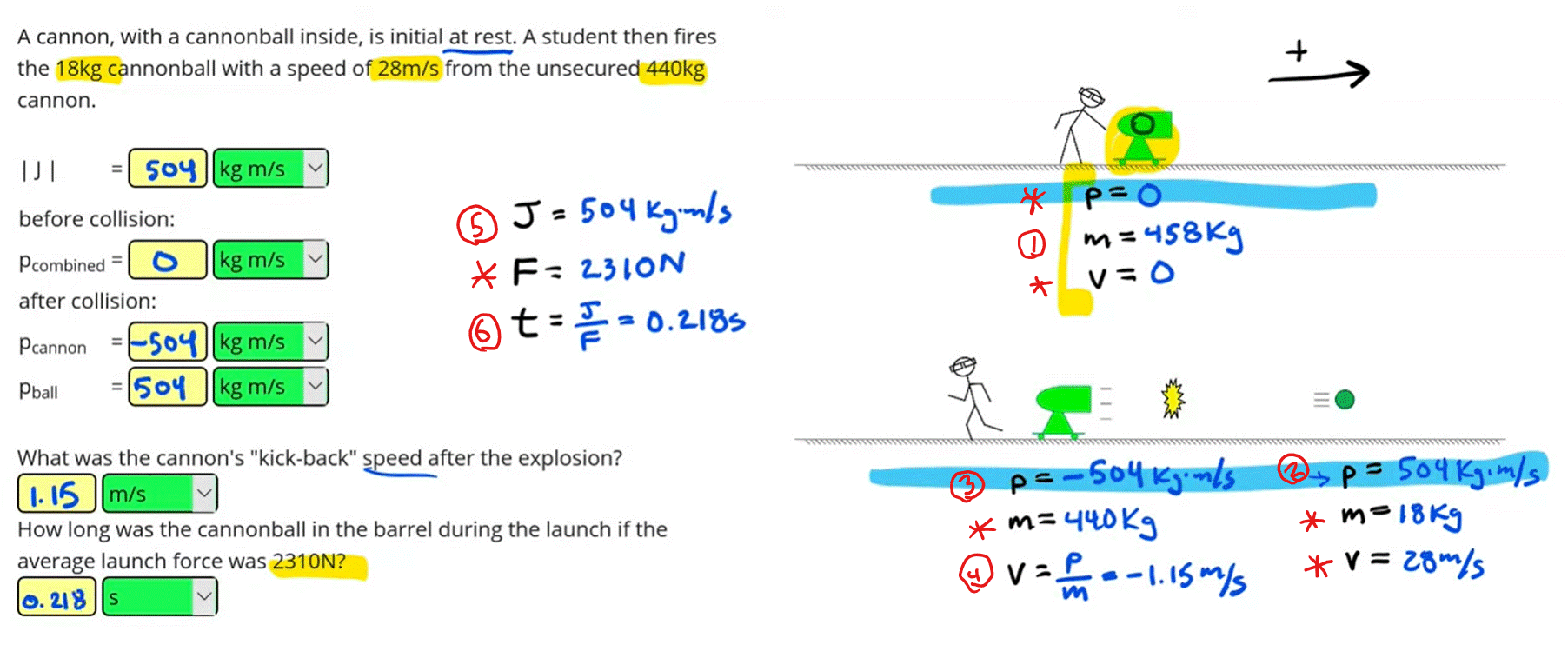 Momentum Practice Questions - Complete Problems 3 - Positive Physics