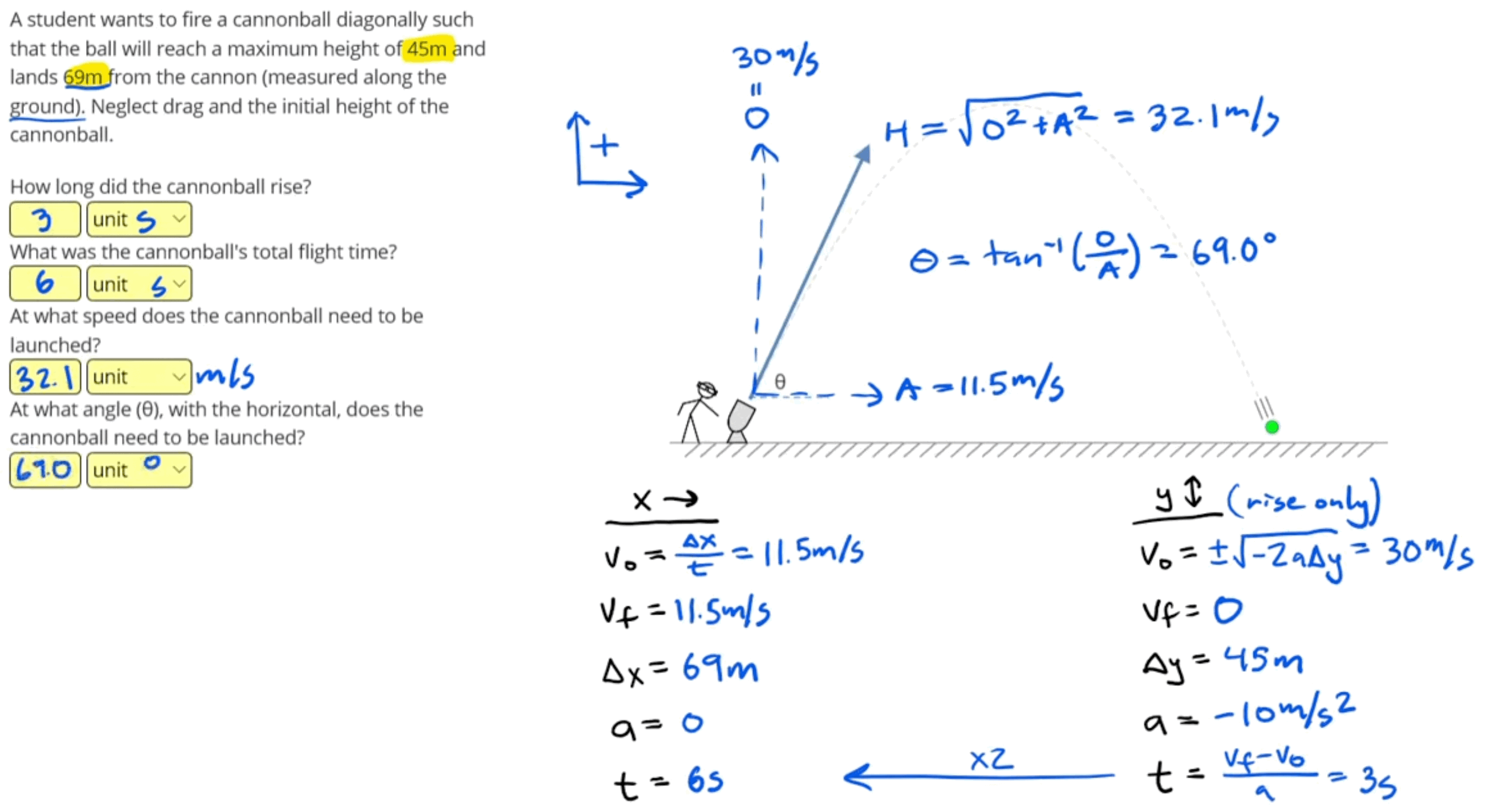 problem solving physics projectile motion